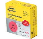 Avery rating dots, diameter 19 mm, roll with 250 pieces, smiley, red