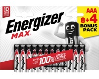 Energizer piles Max AAA/LR03/E92, blister de 8 + 4