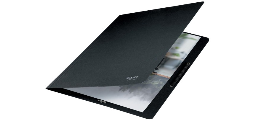 Meitz Recycle elasticated file without flaps, cardboard, A4 size, black