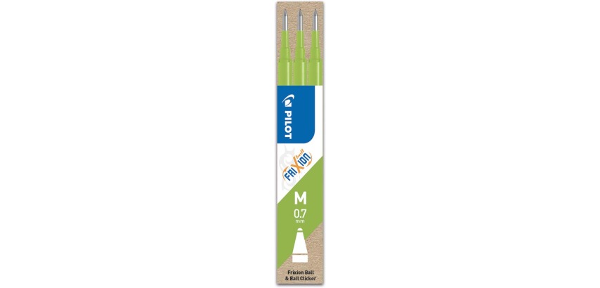 Pilot refills for Frixion Ball and Frixion Ball Clicker, light green, pack of 3 pieces