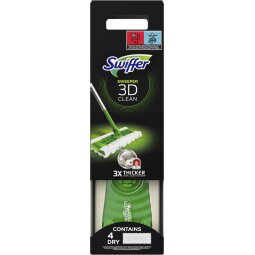 Swiffer nettoyeur pour sols 3D Clean kit de démarrage, avec 4 lingettes sèches et 2 humides