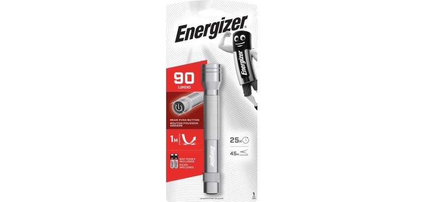 Energizer zaklamp Metal LED 2AA, inclusief 2 AA batterijen, op blister