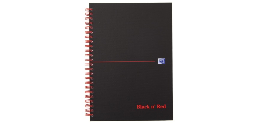 Oxford Black n’ Red A5 Notebook 70 sheets 5mm squares assorted