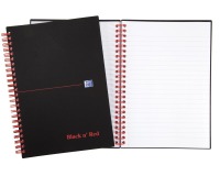 Oxford BLACK N' RED cahier spiralé en plastique, 140 pages ft A5, ligné