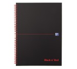 Oxford BLACK N' RED spiral notebook in cardboard, 140 pages size A4, 5 mm grid