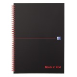 Oxford BLACK N' RED spiral notebook in cardboard, 140 pages size A4, 5 mm grid