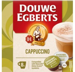 Douwe Egberts Dolce Gusto Cappuccino coffee pods, pack of 8 pieces