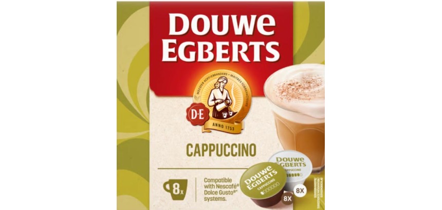Douwe Egberts Dolce Gusto dosettes de café Cappucino, paquet de 8 pièces