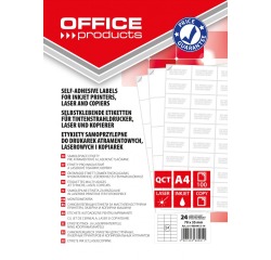 OFFICE products étiquettes, blanc, coins carrés, 100 feuilles, 70 x 35 mm, 24 étiquettes par feuille