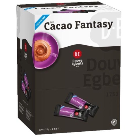 Douwe Egberts instant stick, Cacao fantasy, 20 g, boîte de 100 stuks