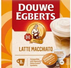 Douwe Egberts Dolce Gusto Latte Macchiato coffee pods, pack of 8 pieces
