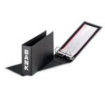 Pagna classeur à anneaux (CCP) ft 14 x 25 cm, noir, exécution brillante avec tyopgraphie en argent