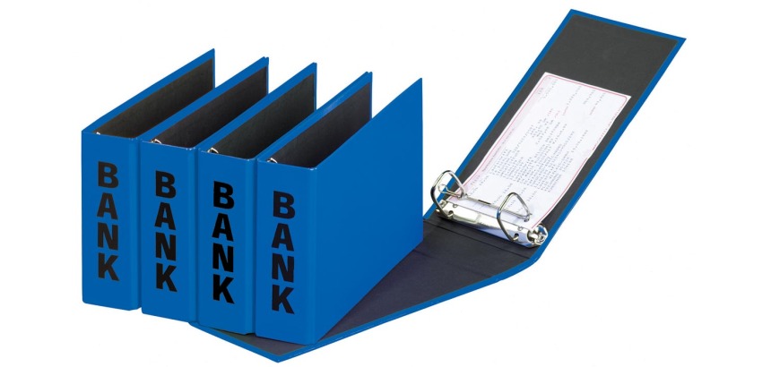 Pagna ringmap (PCR) ft 14 x 25 cm, blauw, glans uitvoering met zwarte belettering