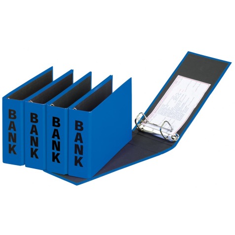 Pagna classeur à anneaux (CCP) ft 14 x 25 cm, bleu, exécution brillante avec typographie noire