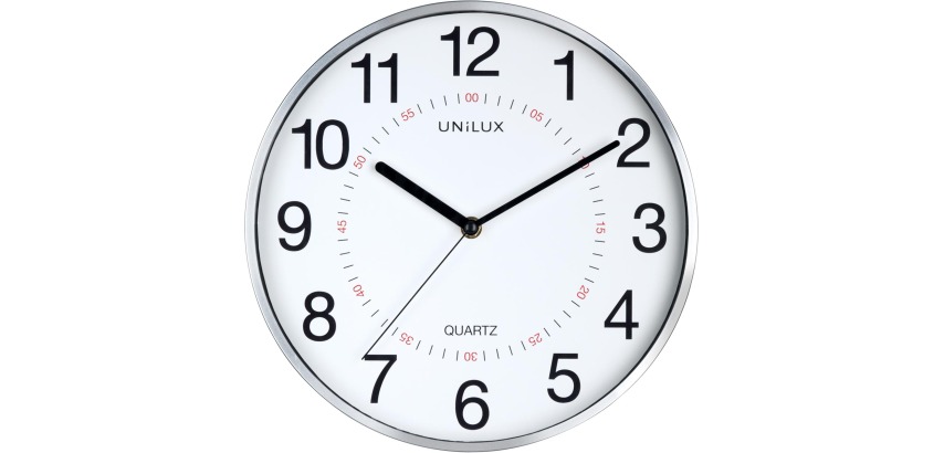 Unilux Aria Wall Clock Ø28.5cm Silver Gray/White