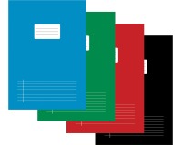 Schrift voor ft A4, gelijnd, 80 bladzijden, met voorlijn, geassorteerde kleuren, pak van 5 stuks