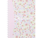 Oxford Floral couverture souple cahier spiralé, ft A6, 50 feuilles, quadrillé 5 mm, 4 décors assortis