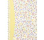 Oxford Floral couverture souple cahier spiralé, ft A6, 50 feuilles, quadrillé 5 mm, 4 décors assortis
