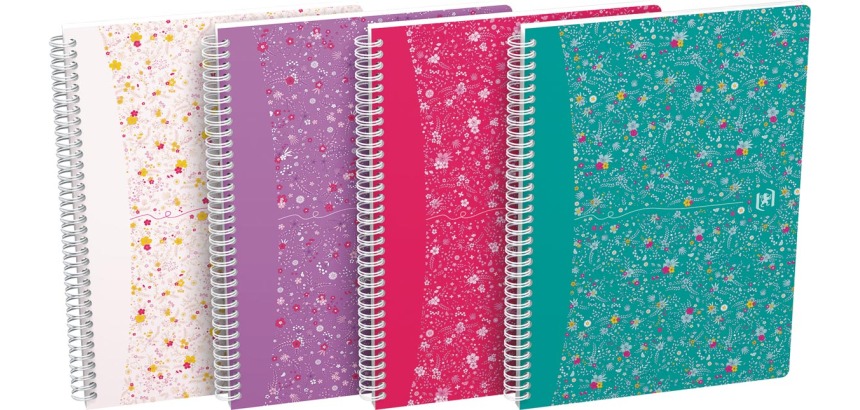 Spiraalblok Oxford Floral B5 lijn 60vel assorti