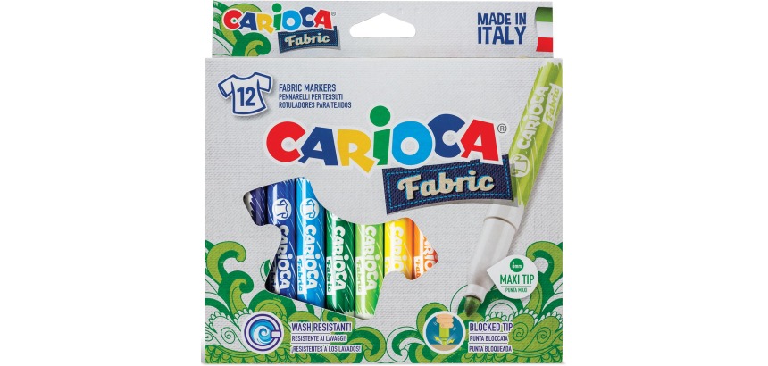 Feutre Carioca Textile set 12 couleurs