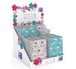 Oxford Floral notitieblok en spiraalschrift, ft A5/A6/B5, gelijnd en geruit 5 mm, display met 60 stuks