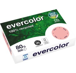Clairefontaine Evercolor, papier couleur recyclé, A4, 80g, 500 feuilles, rose