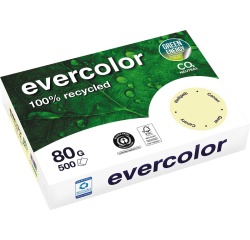 Clairefontaine Evercolor, papier couleur recyclé, A4, 80g, 500 feuilles, jaune