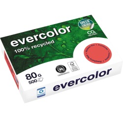 Clairefontaine Evercolor, papier couleur recyclé, A4, 80g, 500 feuilles, framboise