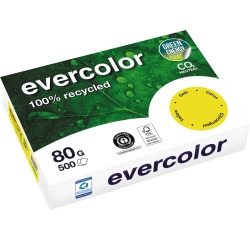 Clairefontaine Evercolor, papier couleur recyclé, A4, 80g, 500 feuilles, jonquille