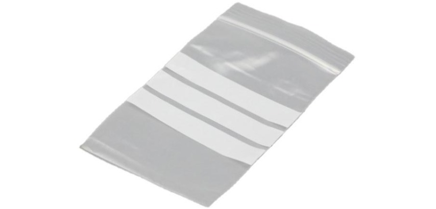 Seal bag, size 230 x 320 mm, 50 microns, with writable surface and grommet, 1000 pieces