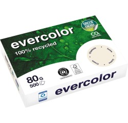 Clairefontaine Evercolor, papier couleur recyclé, A4, 80g, 500 feuilles, ivoire