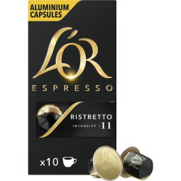 Douwe Egberts capsules de café L'Or, Intensity 11, Ristretto, paquet de 10 capsules