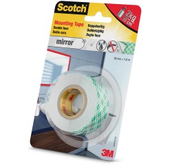 Scotch montagetape Mirror, ft 19 mm x 1,5 m, blisterverpakking