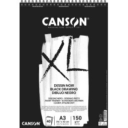 Canson tekenblok XL 150g/m² ft A3, 40 vel, zwart