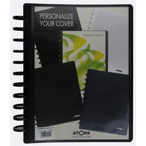 Carpeta de fundas removibles ATOMA en polipropileno opaco, personalizables A4, 100 fundas - 200 visualizaciones