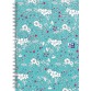 Oxford Floral hardcover spiraalschrift, ft B5, 60 vel, geruit 5 mm, turkoois