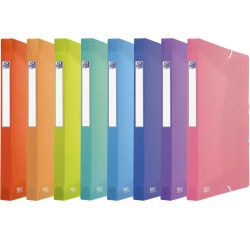 Oxford Urban boîte de classement en PP, format 24 x 32 cm, dos de 2,5 cm, couleurs assorties transparents