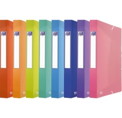 Oxford Urban boîte de classement en PP, format 24 x 32 cm, dos de 4 cm, couleurs assorties transparents