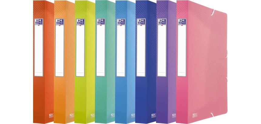 Oxford Urban boîte de classement en PP, format 24 x 32 cm, dos de 4 cm, couleurs assorties transparents