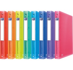 Oxford Urban classeur, ft A4, en PP, 4 anneaux en O de 30 mm, dos de 4 cm, couleurs assorties