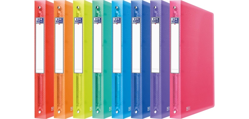 Oxford Urban classeur, ft A4, en PP, 4 anneaux en O de 30 mm, dos de 4 cm, couleurs assorties