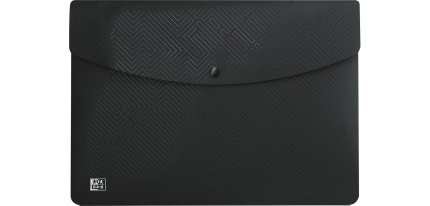 Oxford Urban document wallet, push-button closure, A4 size, in PP, black