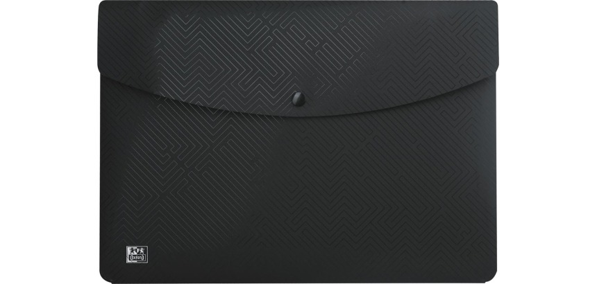 Oxford Urban pochette documents, fermeture à bouton-poussoir, format A4, en PP, noir