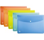 Oxford Urban pochette documents, fermeture à bouton-poussoir, format A5, en PP, couleurs assorties