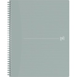 Oxford Origin spiraalschrift, ft A4+, 140 bladzijden, geruit 5 mm, grijs