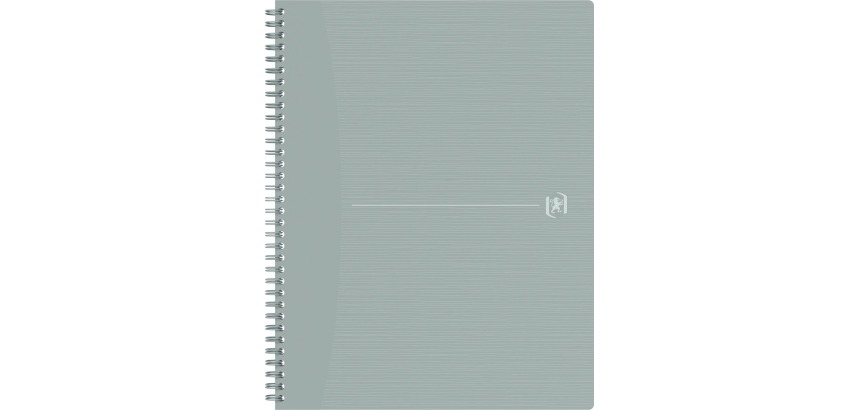 Oxford Origin spiraalschrift, ft A4+, 140 bladzijden, geruit 5 mm, grijs