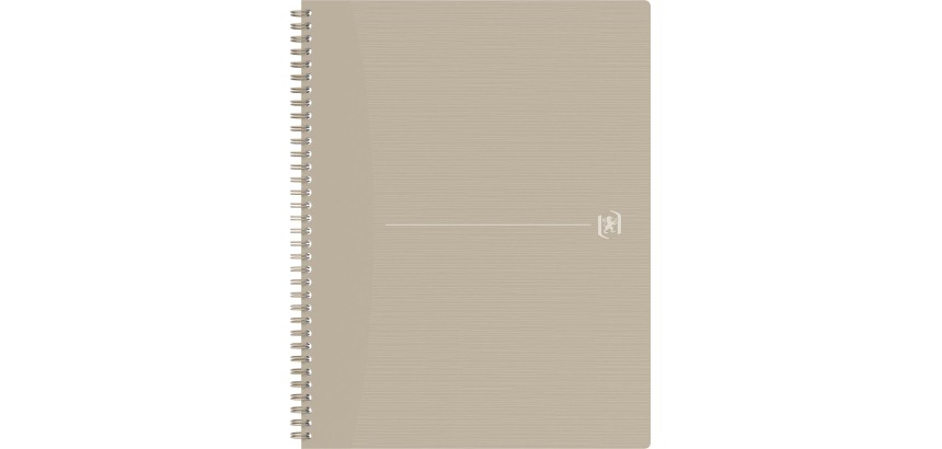Oxford Origin spiral notebook, A4+ size, 140 pages, 5 mm squares, sand