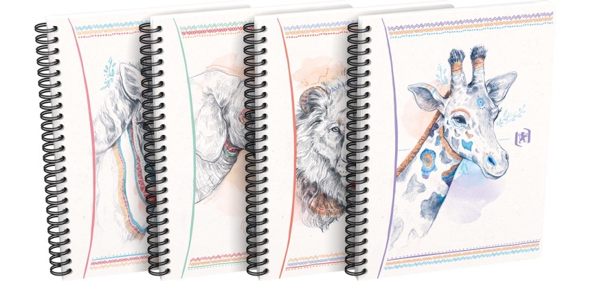 Oxford Boho Spirit spiraalschrift, ft A5, 120 bladzijden, gelijnd, geassorteerde kleuren