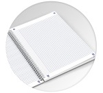 Oxford Iconics cahier spiralé, ft B5, 120 pages, quadrillé 5 mm, couleurs assorties