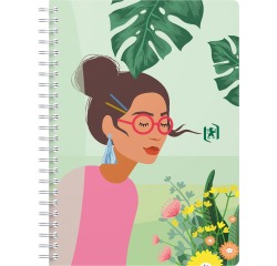 Oxford Horizons cahier spiralé, ft A5, 120 pages, quadrillé 5 mm, couleurs assorties